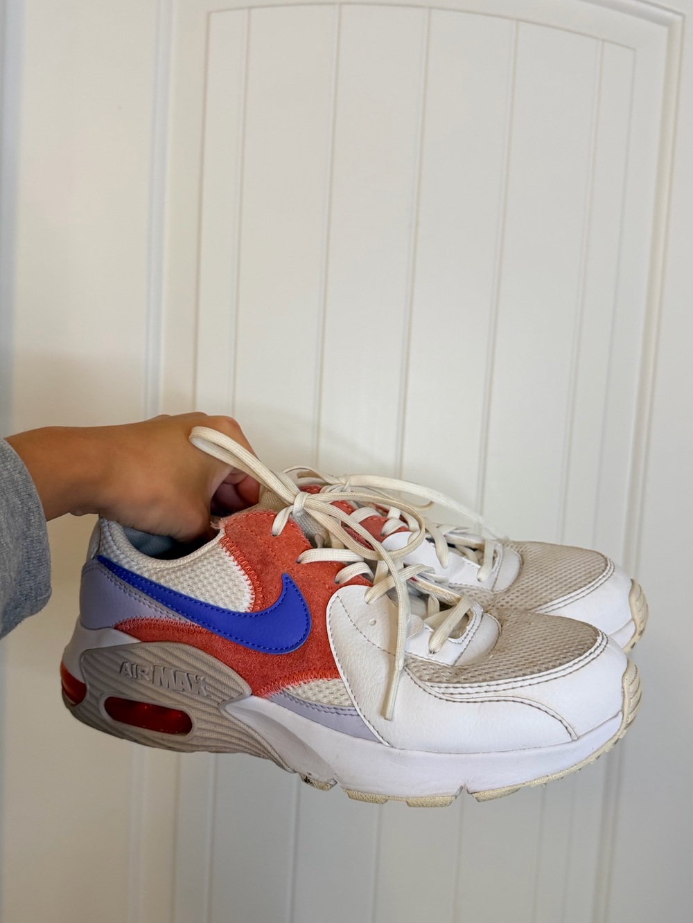 The Nike Air Max Excee sneakers in the "Pure Violet / Magic Ember